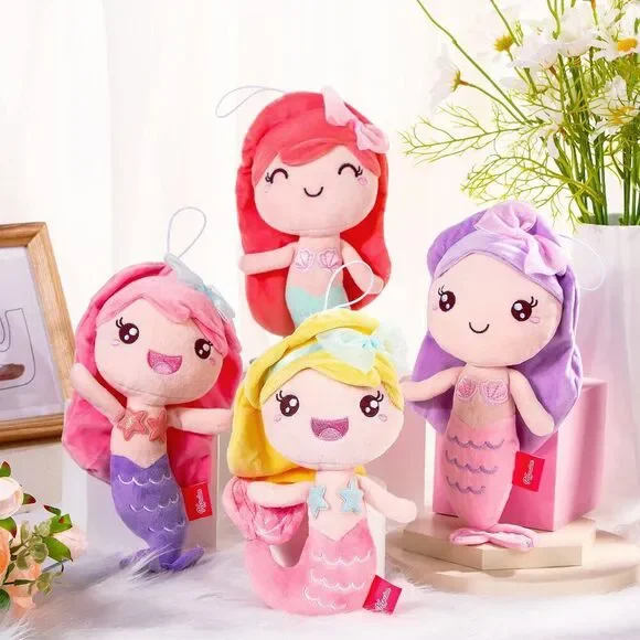 4 Pcs 7.8 Inch Mermaid Stuffed Animal Mermaid Plush Toy Cute Mermaid Princess P